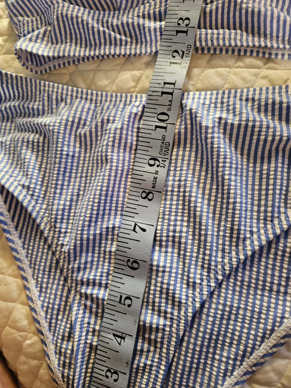 Blue & White Striped Ruffle Bikini Set - Picture 7 of 7